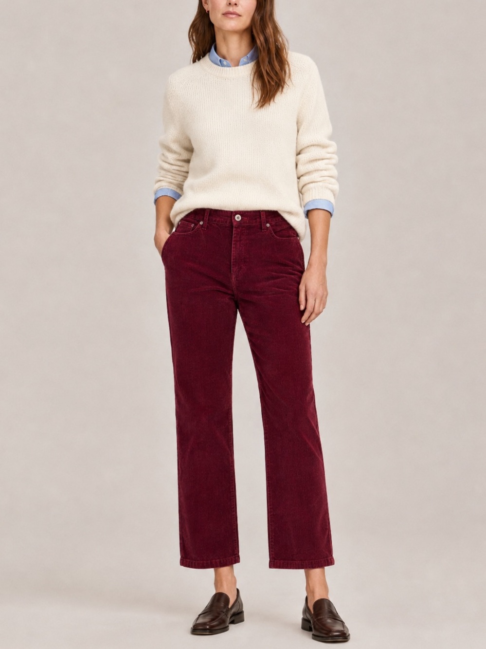 Bandolino Mandie Corduroy Pants Size 10, Maroon